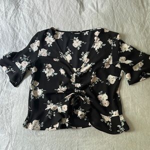 ruffled floral crop top